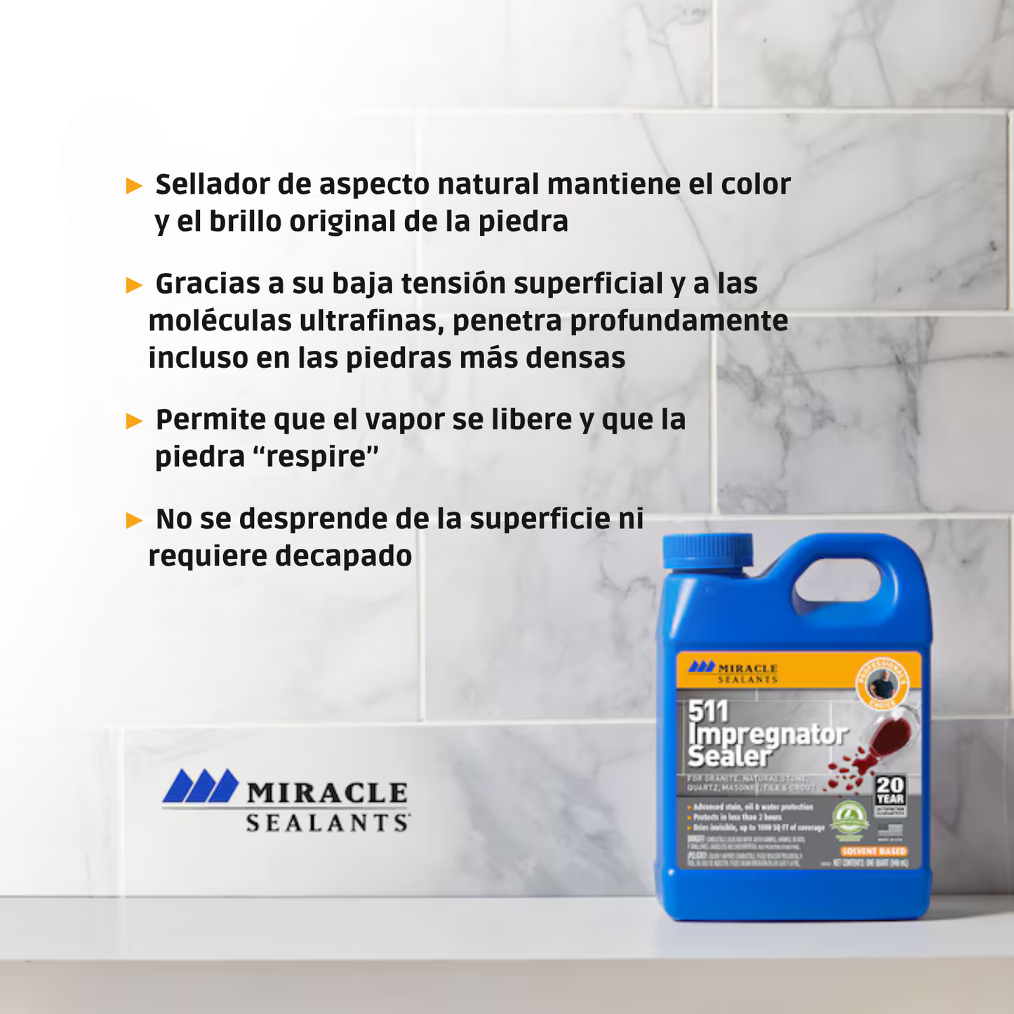 511 Impregnador -Sellador para mármoles y granitos -  Miracle Sealants