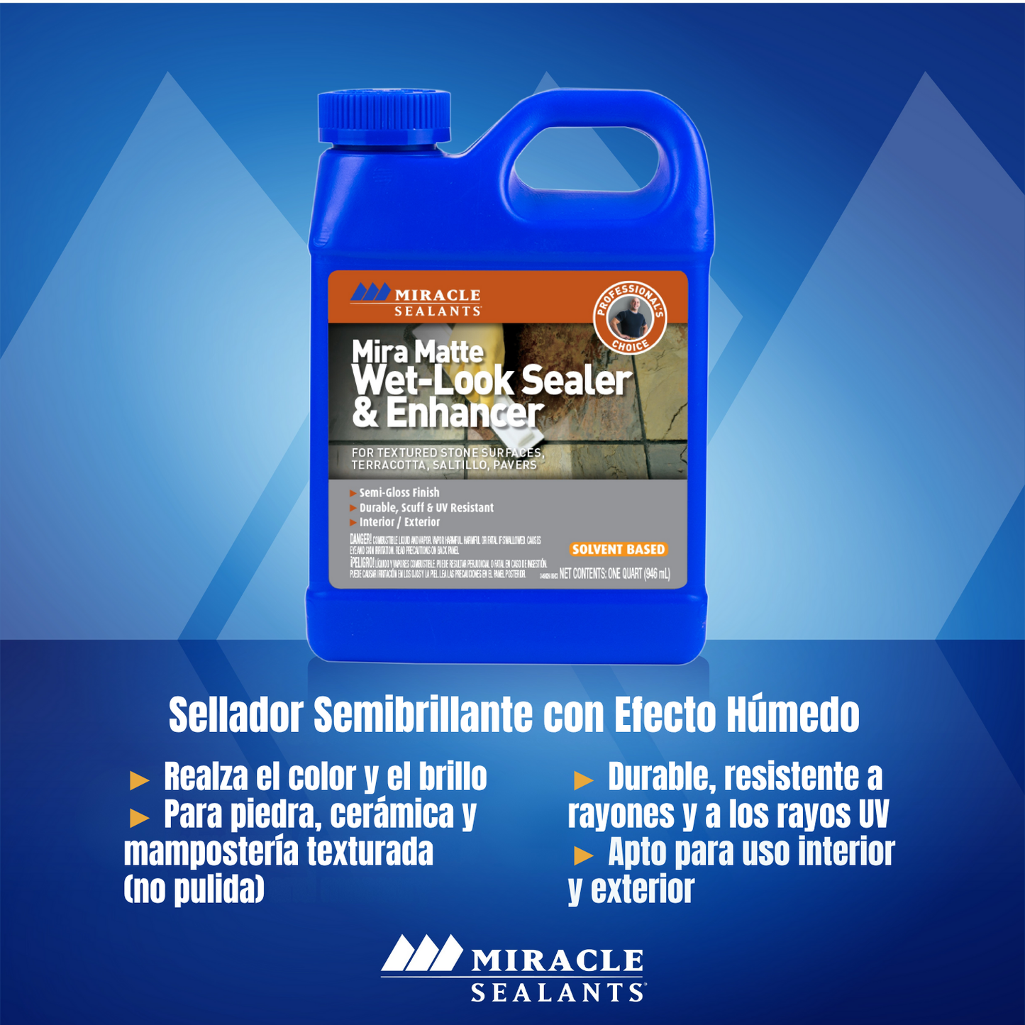 Mira Matte -Sellador apariencia húmeda para canteras, barro y concreto -  Miracle Sealants