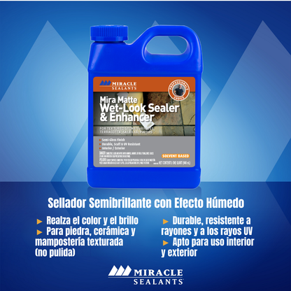 Mira Matte -Sellador apariencia húmeda para canteras, barro y concreto -  Miracle Sealants