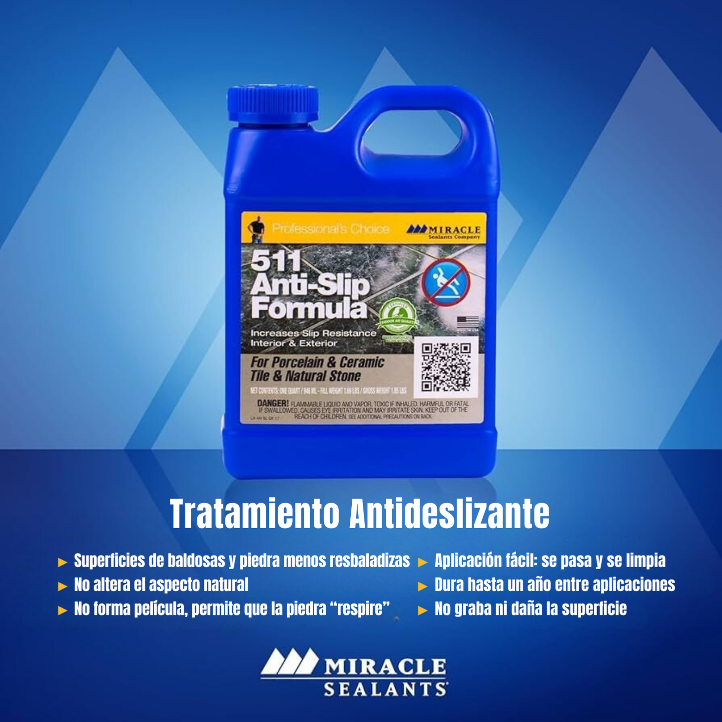 511 ANTI-SLIP FORMULA.  Tratamiento Antiderrapante para Pisos de Piedra y Cerámica