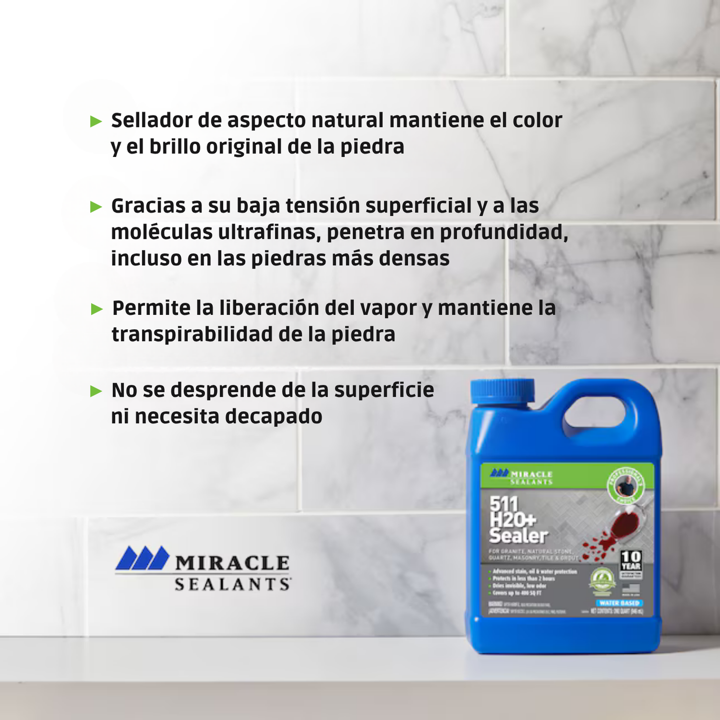 511 H2O Plus -Sellador para calizas y canteras -  Miracle Sealants
