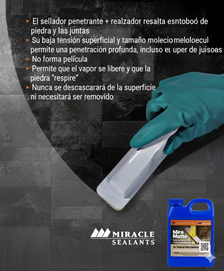 Mira Matte -Sellador apariencia húmeda para canteras, barro y concreto -  Miracle Sealants